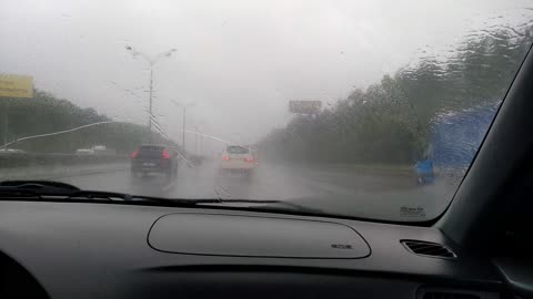 Heavy rain on the ring road