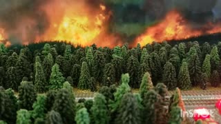 Model Railroad: Z-Scale Forest Fire