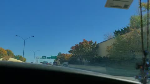 Driving on the flyover ( 54 / 400 hwy ) in Wichita Kansas - Fall Season