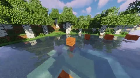 Minecraft parkour gameplay with shaders