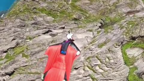 Extreme sports wingsuit flying