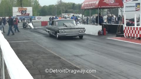 Ron Racing his Chevy. at Milan Dragway.2013