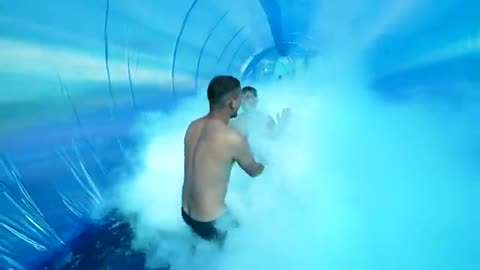 Liquid nitrogen in tunnel swimming pool