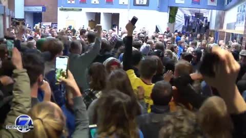 STEM School Highlands Ranch students walk out