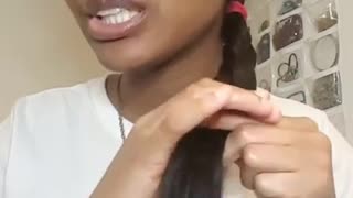 Fishtail Braid on Flat-Ironed Natural Hair
