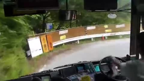 CRAZY BUS DRIVER DRIFTING DOWNHILL INITIAL