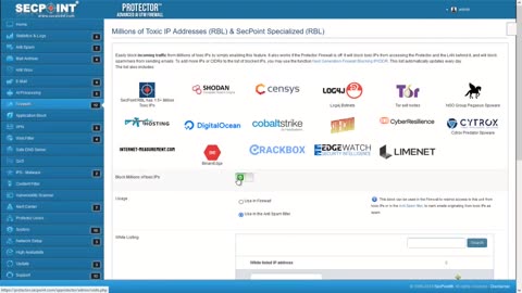 SecPoint Protector v64 UTM Firewall Anti Spam Blocking of Toxic IPs
