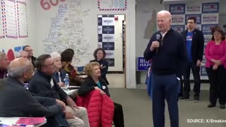 "PATHETIC": Crowd Laughs As Biden Asks Handlers If He's Allowed To Take Questions