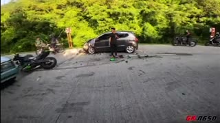 Motorcyclist Hits Van on Day Drive