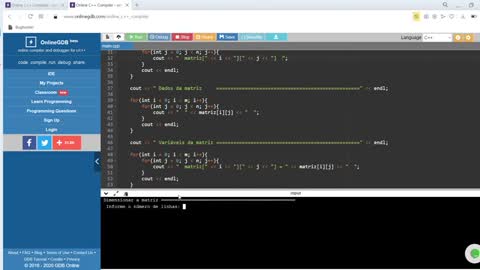 Aula 02 - Matrizes C++ - Prof. João Pedro