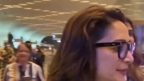 Madhuri Dixit With Husband Spotted At Airport Viral Masti Bollywood