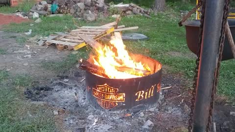 The open camp fire.