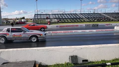 Old Monte Carlo SS vs. Another Old Car - 1/8 Mile Drag Race !!