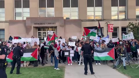 “Glory to the martyrs,” chanted Palestinian activists at the University of Wisconsin yesterday