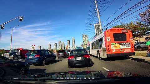 Cyclist Rides Into the Back of a Bus