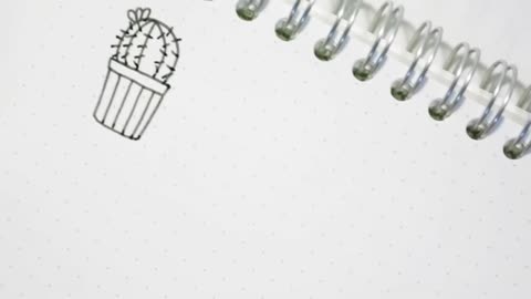 Draw A Potted Cactus With Long Thorns
