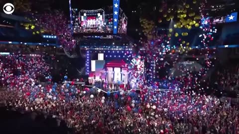 Trump joined by family onstage for balloon drop to wrap up RNC