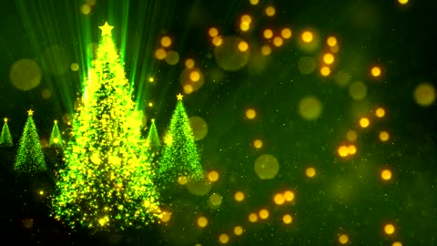 Luminous Christmas tree and floating particles