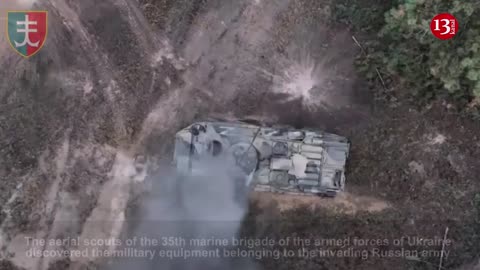 Ukrainian drone disables Russian equipments preparing for battle