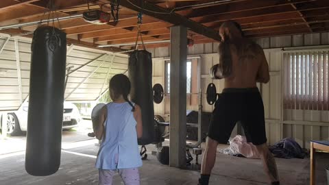 6-year-old girl trains with dad to become pro boxer