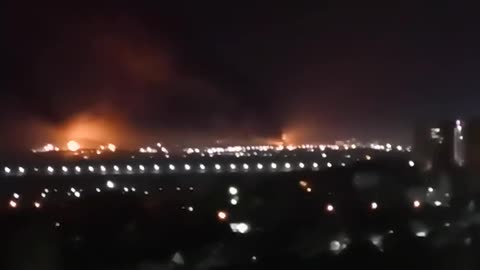 The video shows two objects burning in Bryansk.