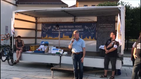 KARSTEN HILSE, MdB, AfD - BAUTZEN, Kornmarkt, 15 07 2024, 180. MAHNWACHE, Bürgermikrofon 🕊