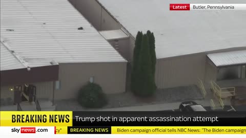 BREAKING_ Footage appears to show rifle and body on roof after Trump shot