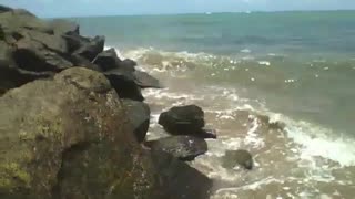 Filming the ocean waves hitting the rocks near the beach [Nature & Animals]