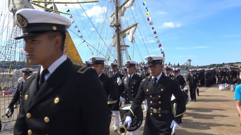 Falmouth Cornwall Tall ships meet 2023 Preparing for the Parade