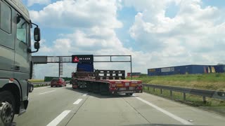 Truck Uses Two Lanes at Once