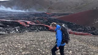 A NEW VOLCANIC MOUNTAIN IN ICELAND ERUPTS