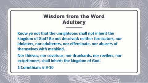 Wisdom from the Word Devotional - Adultery