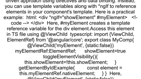 How to use getElementById with ngIf