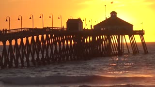 Imperial Beach Pier Sunset - Time Lapse