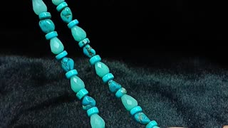 Free-shape Natural turquoise and faceted Amazonite necklace high quality Genuine Gemstone 03