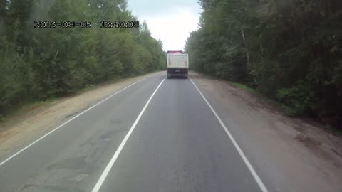 Impatient Driver vs Semi Truck