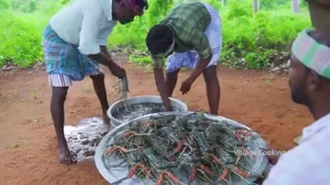 BIG_LOBSTER___50_KG_Lobster_Fry_Cooking_and_Eating_In_Village___Lobster_Recipes_with_Indian_Masala