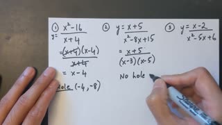Grade 12 Math - Finding holes (lesson 5.2)