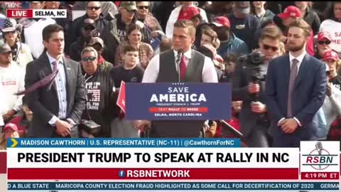EPIC! Popular MAGA Rep. Madison Cawthorn STANDS UP from Wheelchair at Selma, NC Trump Rally
