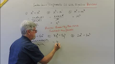 Math Index Laws Exponent Set B 02 With Algebra Division Mostly for Years/Grade 7, 8 and 9