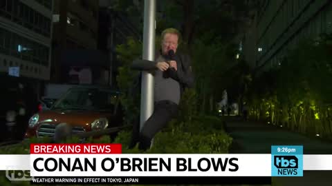 Fake Meteorologist Conan O'Brien Reports From Japan