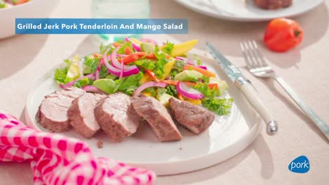 Grilled Jerk Pork Tenderloin and Mango Salad