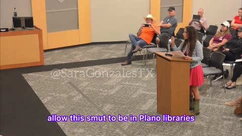 Watch Sara Gonzales DESTROY Plano School by reading from a nasty book they offer to kids