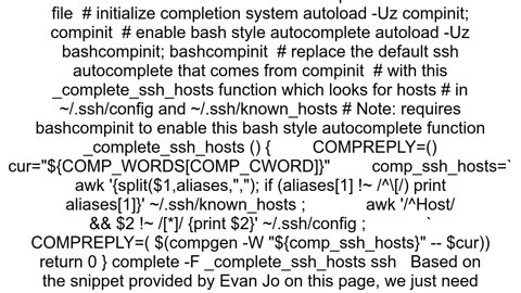 mac autocomplete for ssh hosts in terminal