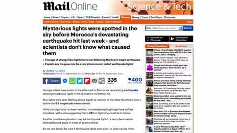 Lights Seen Before Or During An Earthquake - UK Column News