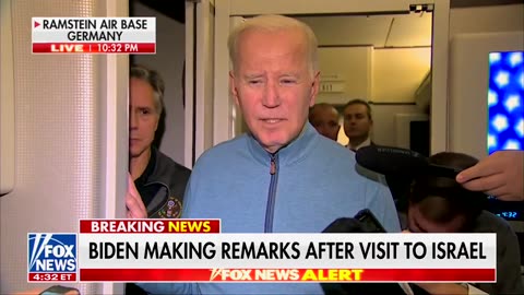 Joe Biden taking questions on Air Force One