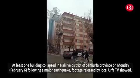 MOMENT: Dramatic video shows building collapsing after Turkey quake