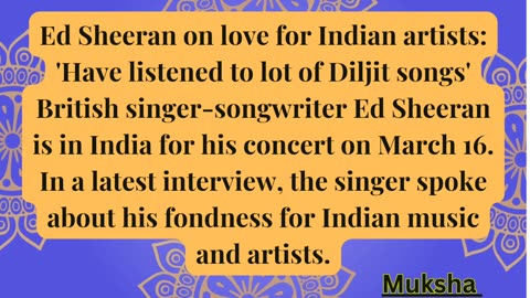 Ed sheeran interview in India