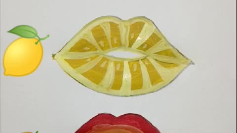 Lips Painting With Fruits Color
