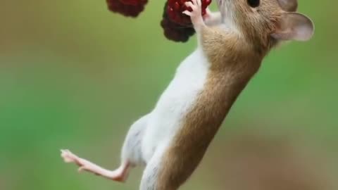 Amazing rat eating berrys 🥰